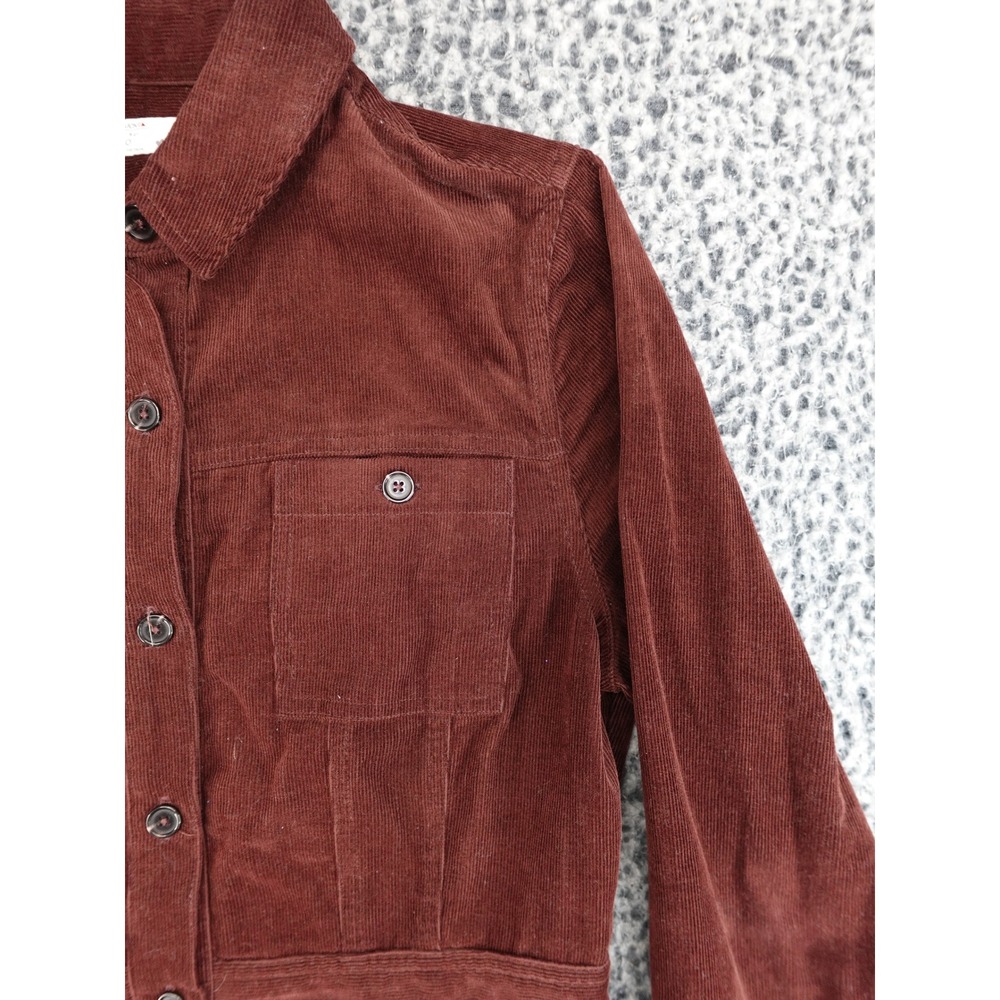 UNTUCKit Cora Dress Womens 10 Brown Burgundy Corduroy Button Front 42166 - Picture 3 of 13